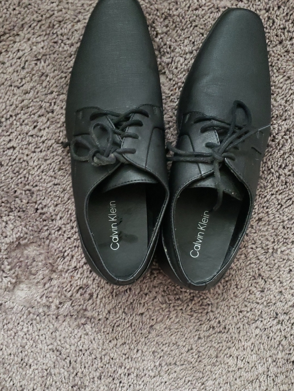 Calvin Klein Men's Black Lace-Up Derby Oxfords